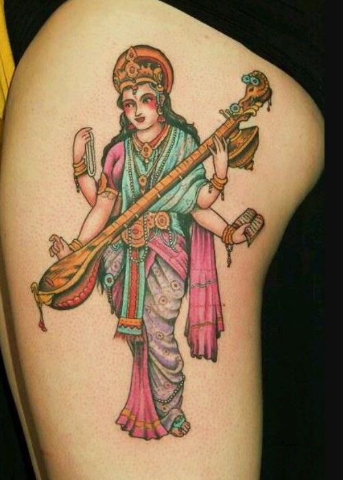 Tatouage déesse connaissance Brahma